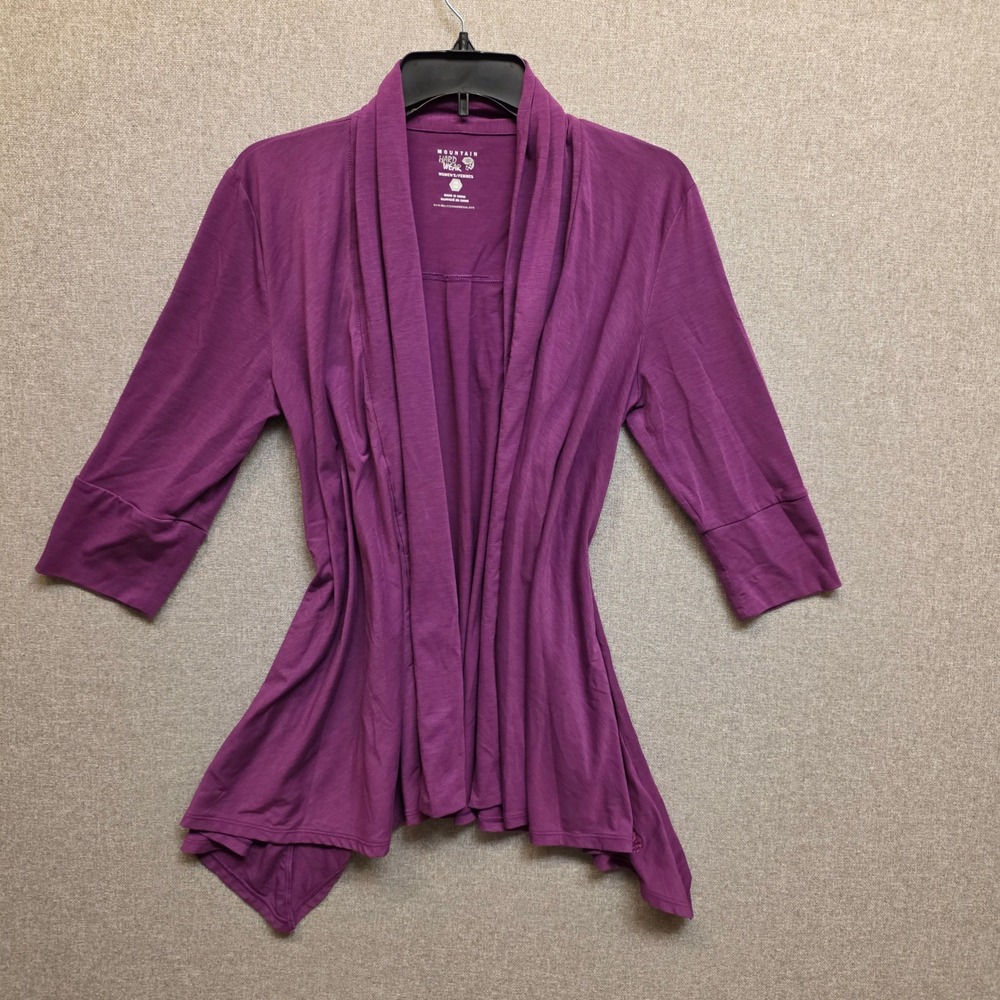Mountain Hardwear Purple Open Front Draped Cardigan OL5204 Womens XS 3/4 Sleeve